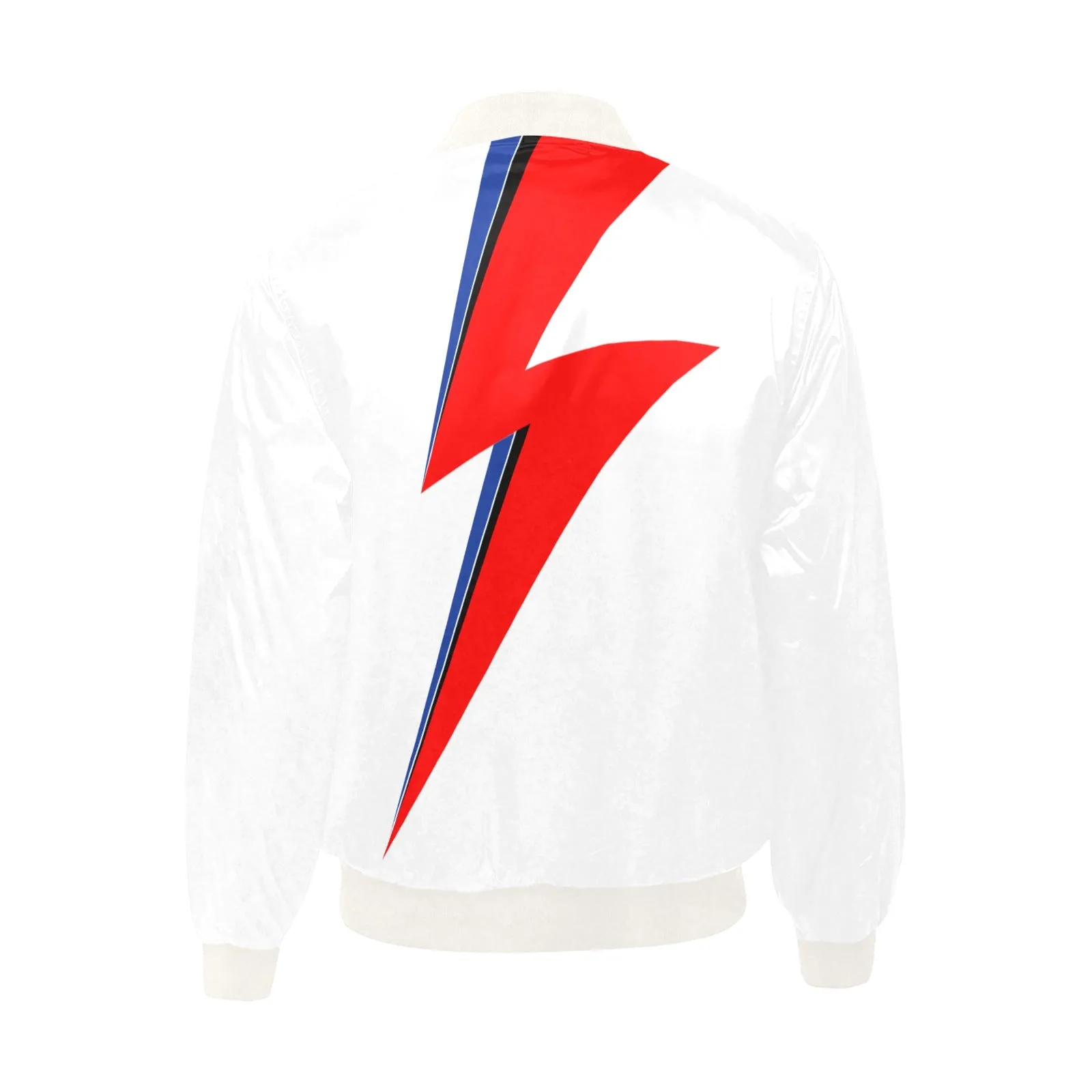 Bowie Thunderbolt Quilted Bomber Jacket (White)
