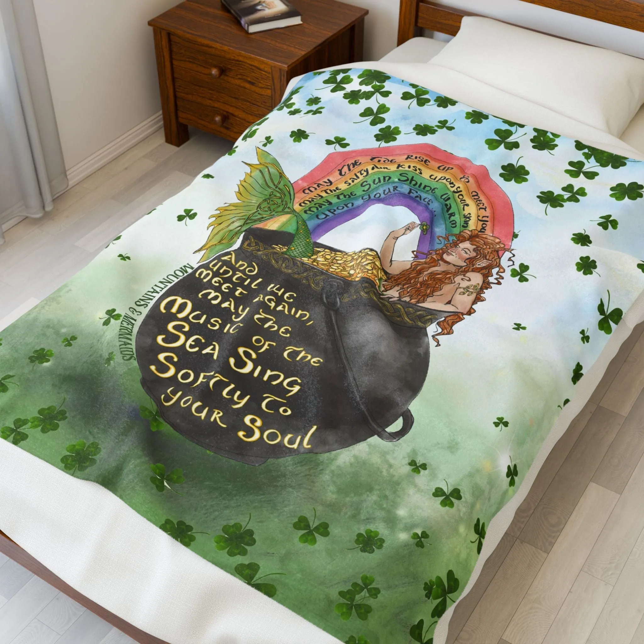 Celtic Mermaid Plush Blanket