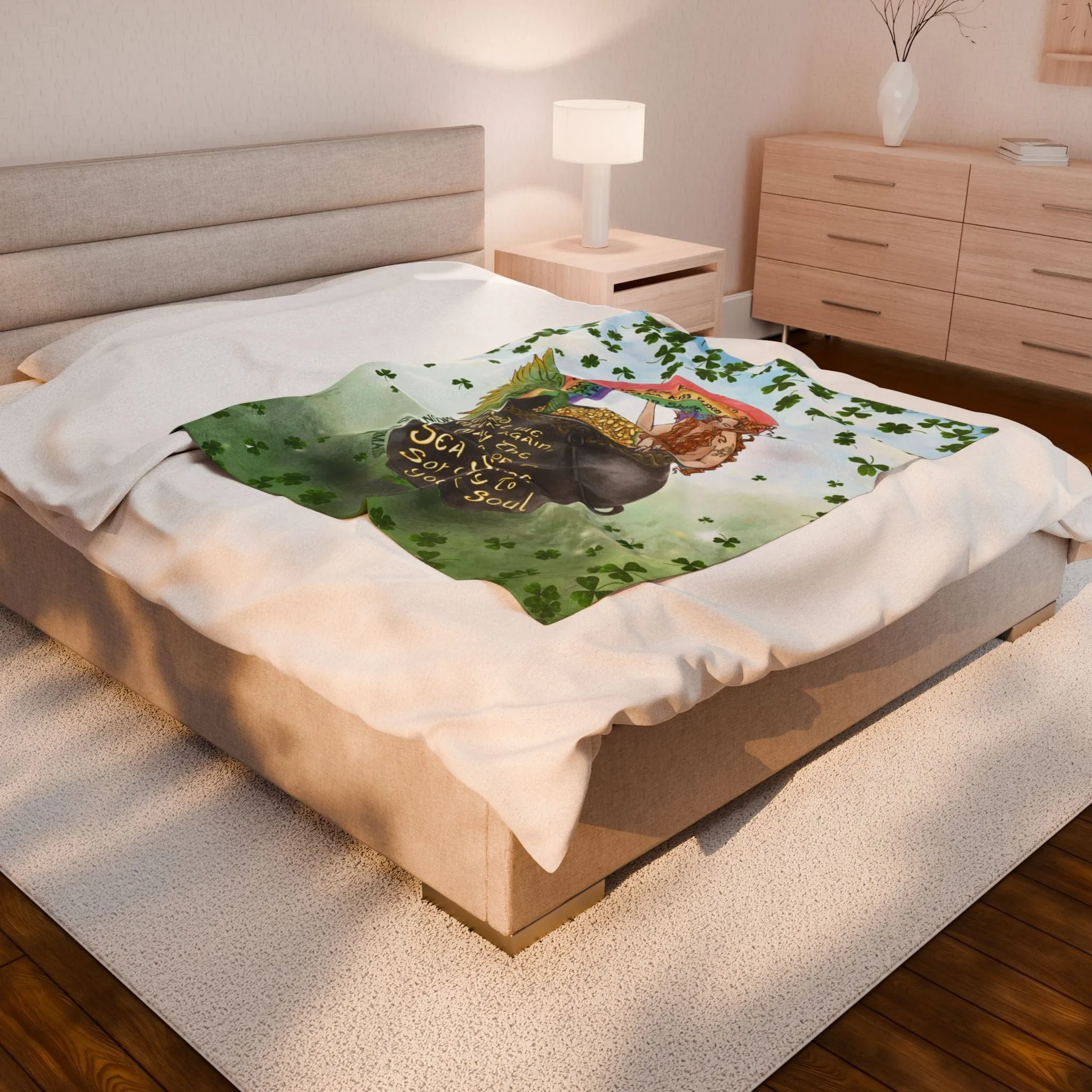 Celtic Mermaid Plush Blanket