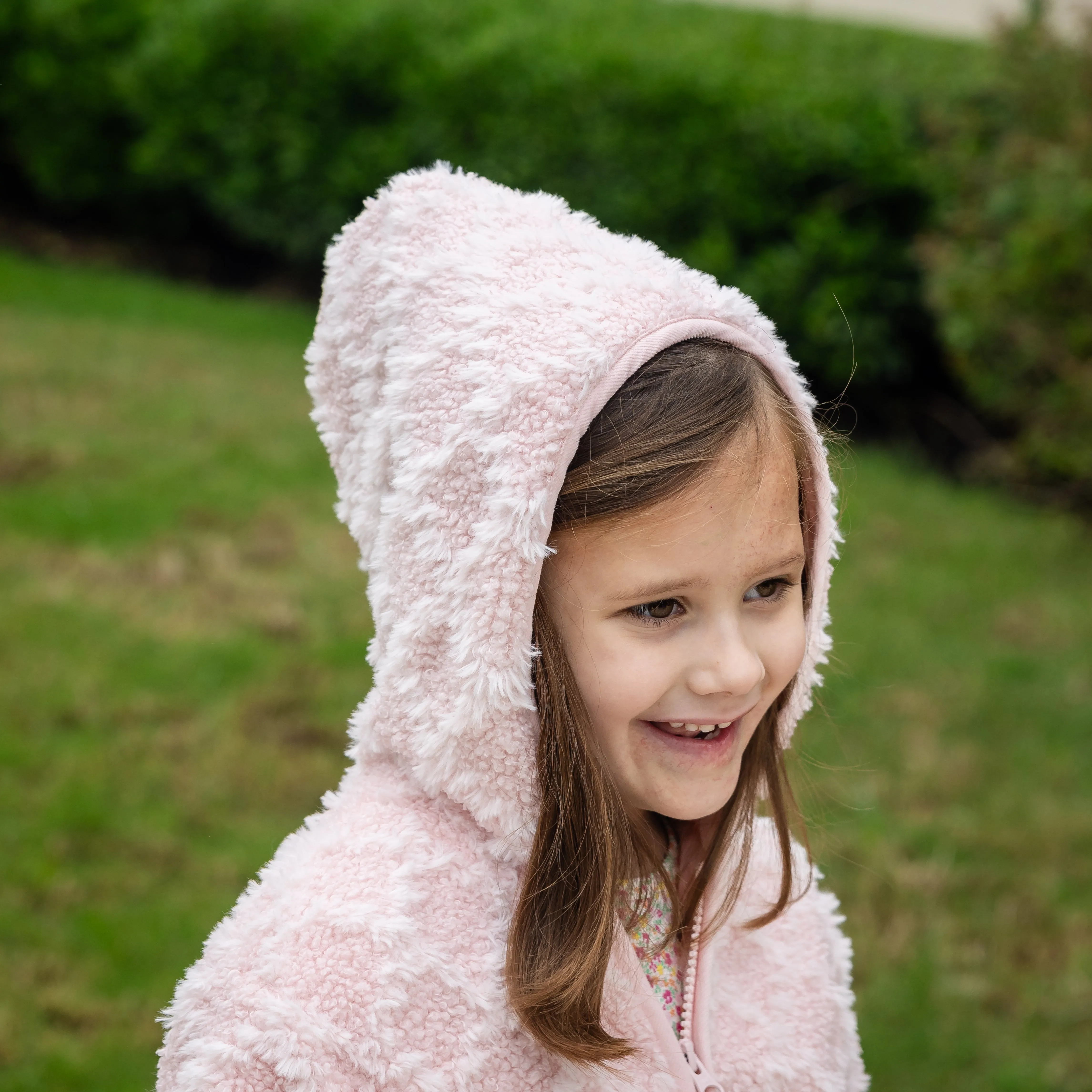 Chenille Zipper Coat - Light Pink