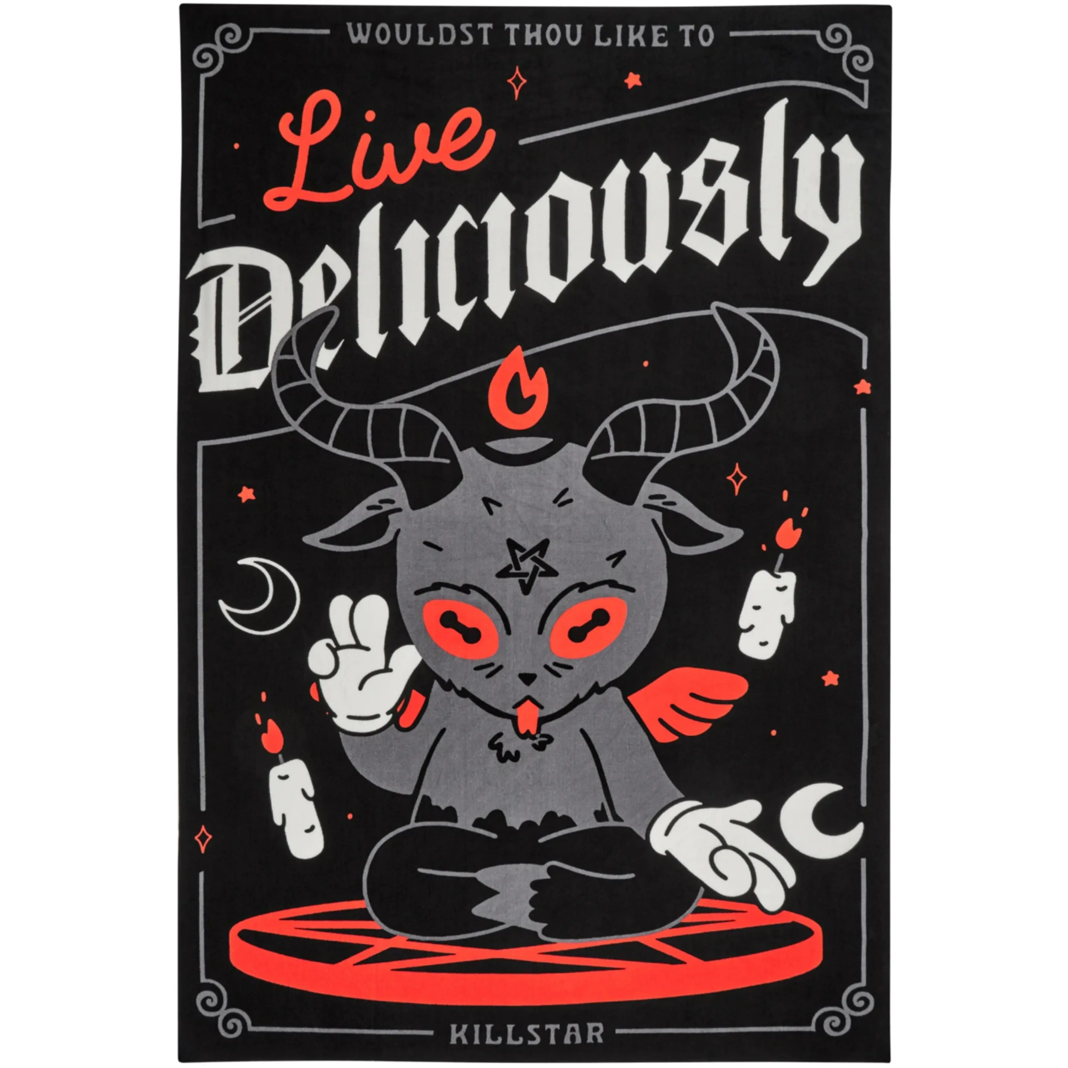 Deliciously Beach Towel | Extra Large Black Statement Bahpy Print