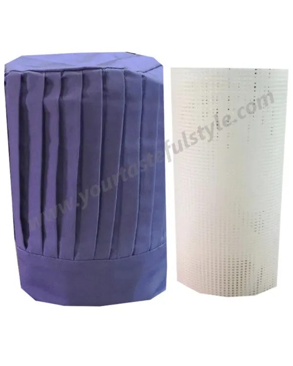 High-Quality Chef Pleated Tall Hat set Purple Color