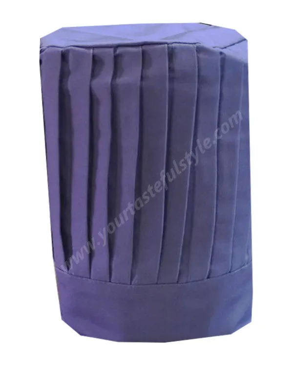 High-Quality Chef Pleated Tall Hat set Purple Color