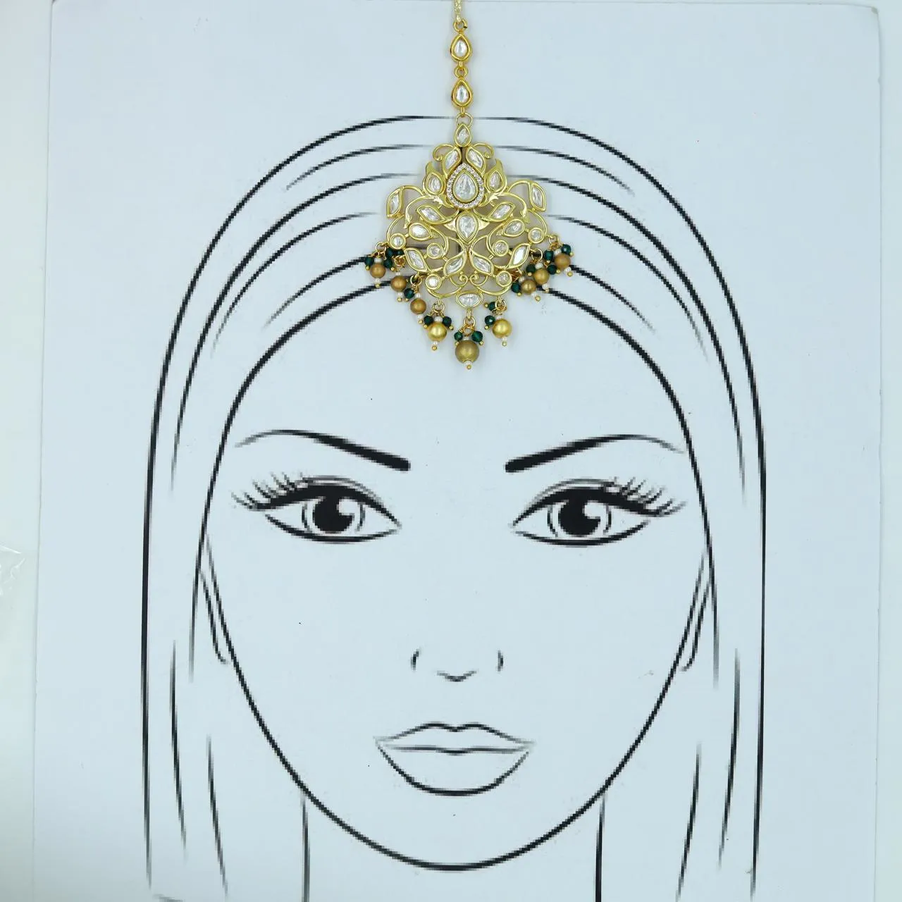 High quality Designer Kundan Maang Tikka 10121-5576