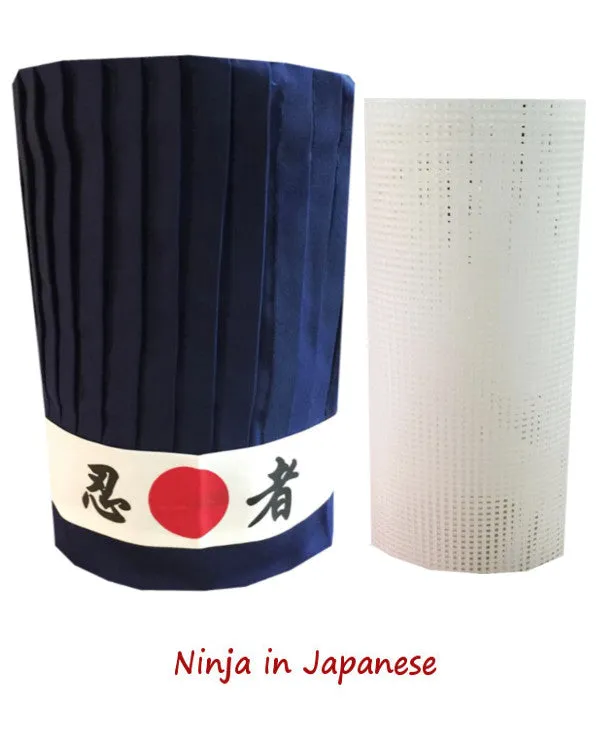 High Quality Japanese Grill Chef Tall Hat Set Dark Blue
