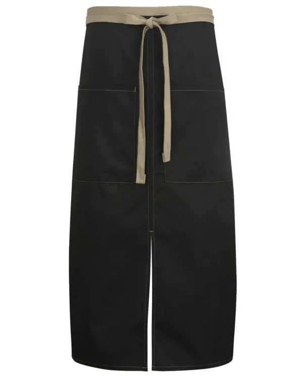 High-Quality Split Bistro Apron with Khaki Color Blocked