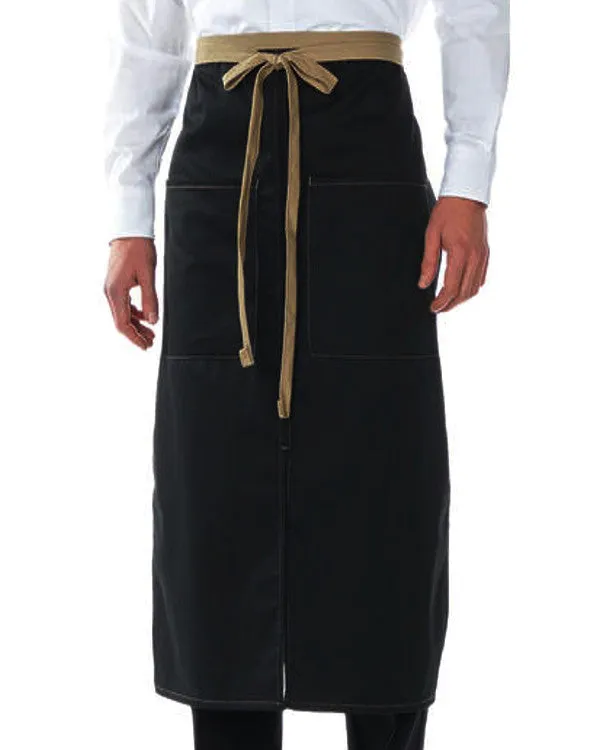 High-Quality Split Bistro Apron with Khaki Color Blocked