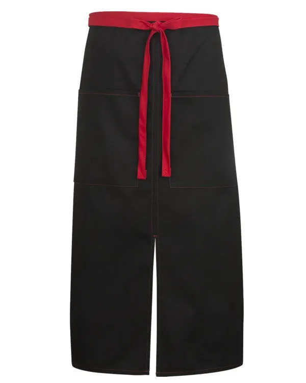 High-Quality Split Bistro Apron with Red Color Blocked