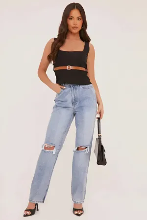 IVELISSE | MID WASH DENIM JEANS