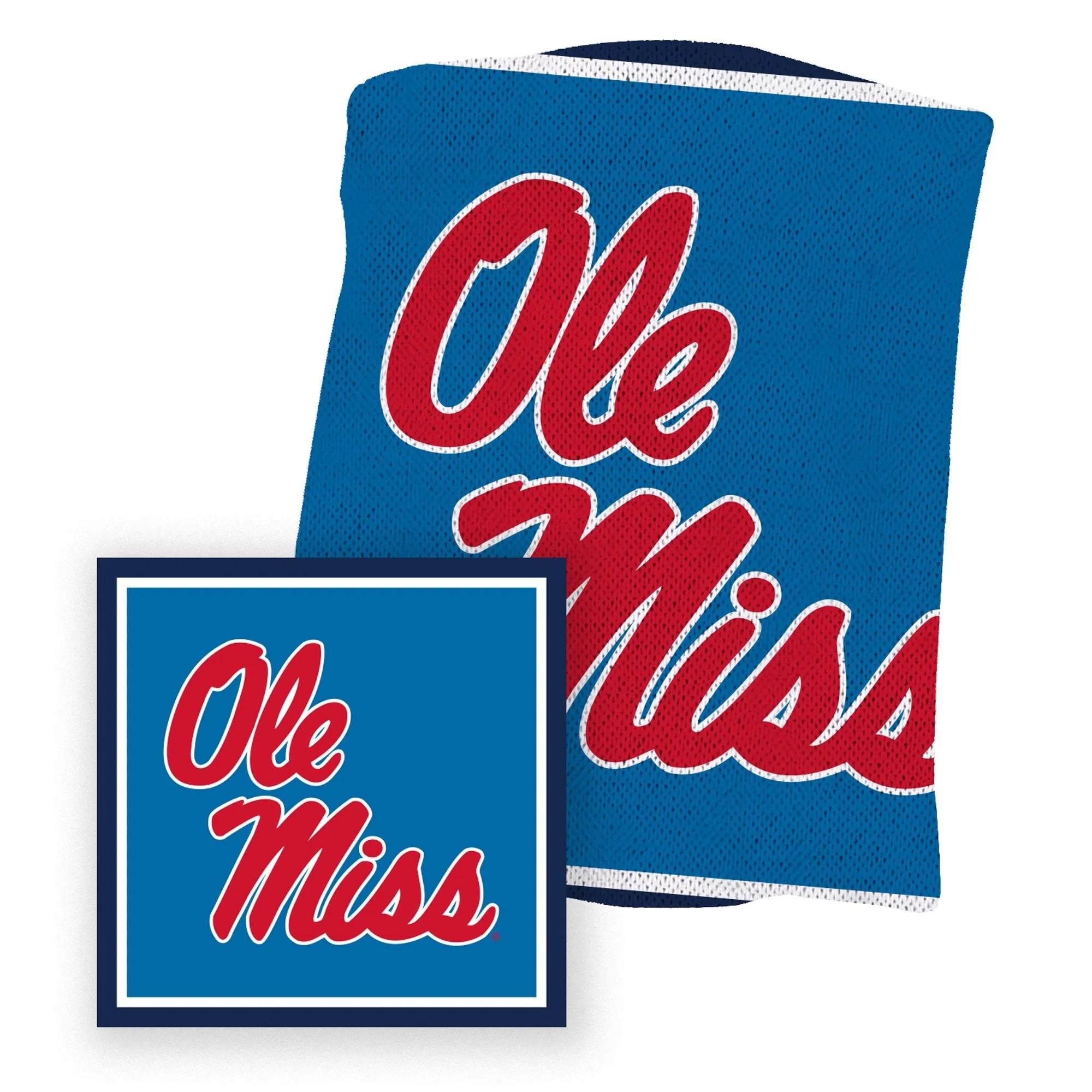 Jardine Collection 63" x 63" Knit Blanket Ole Miss Script