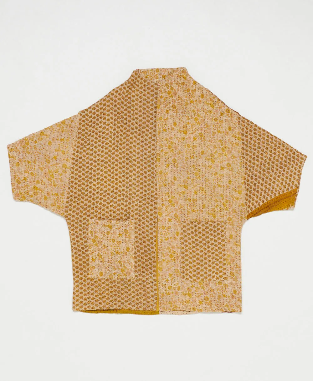 Kantha Cocoon Quilted Jacket - No. 240515 - Medium