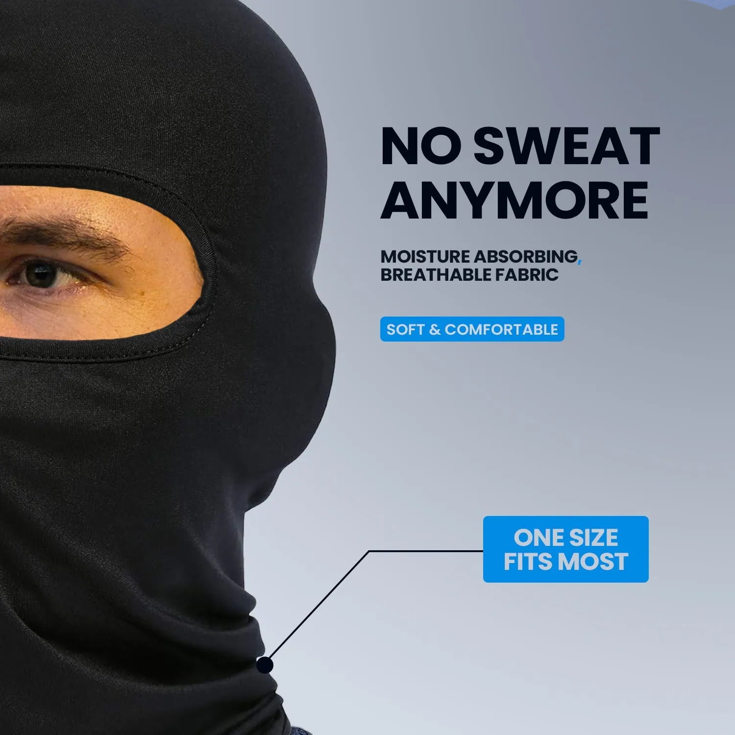 KINGSWAY® Face Mask Balaclava for Bikers, Full Face Cover Riding Gear Bike & Cycling Accessories Helmet Liner for Men Women Save from UV Sun and Dust, 4 Way Stretch, Sweat Absorbing, Black, Pack of 3