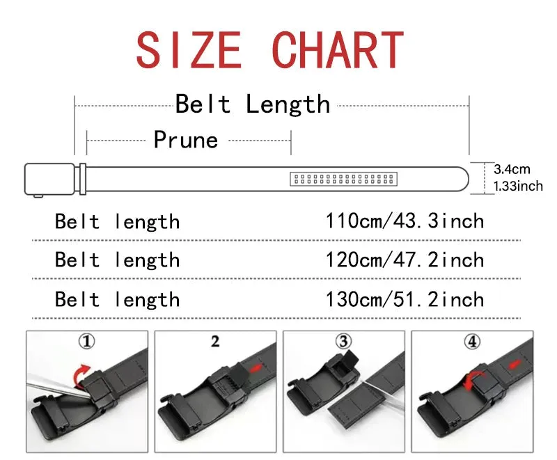 Men's High-Quality Luxury Belt with Automatic Solid Buckle