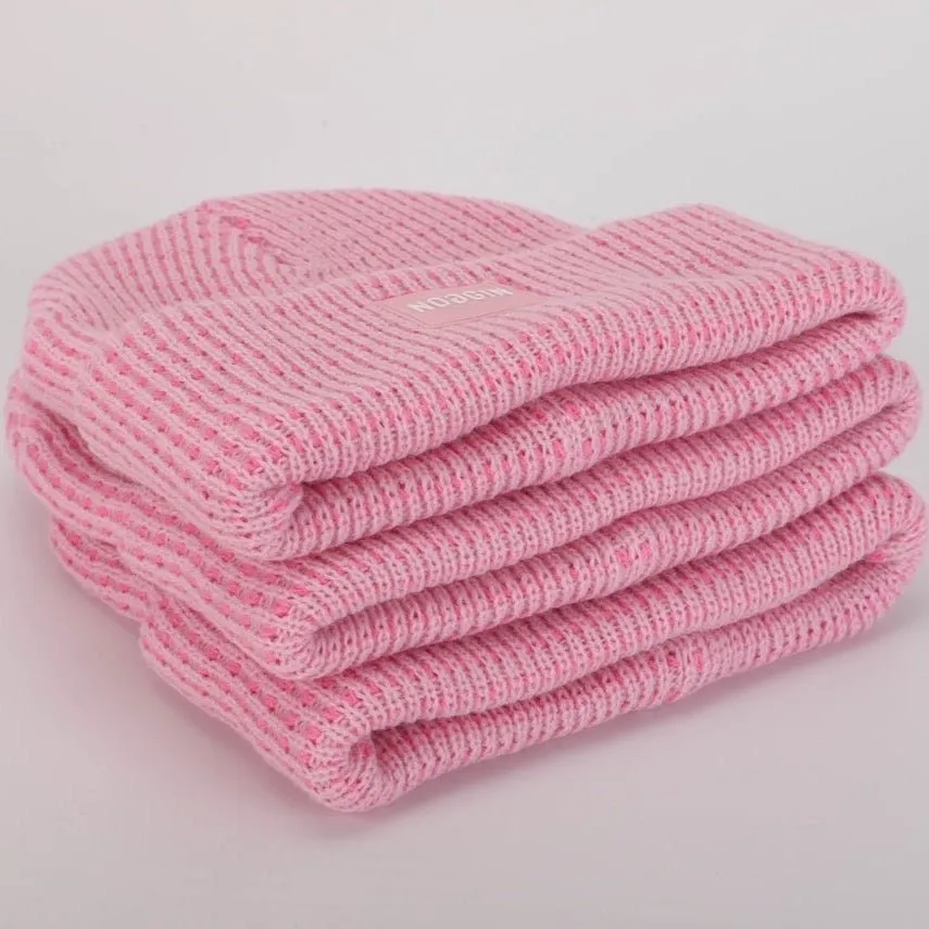 PINK WarmHug Waffle Beanie