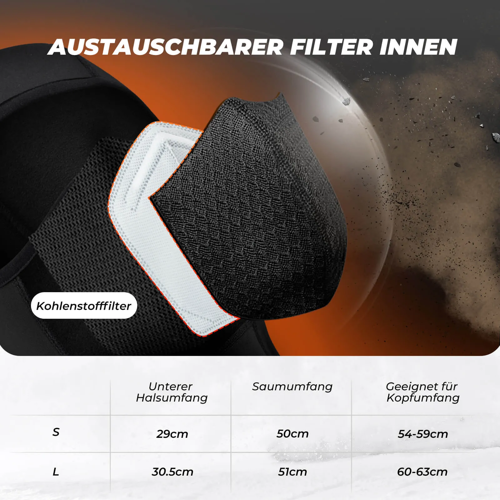 ROCKBROS Beheizte Balaclava Winter Warme  Gesichtsmaske Winddicht
