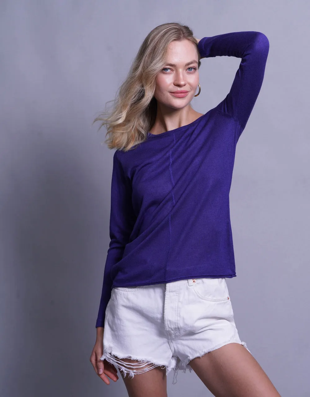 Ultrafine Short Sweater in Klein