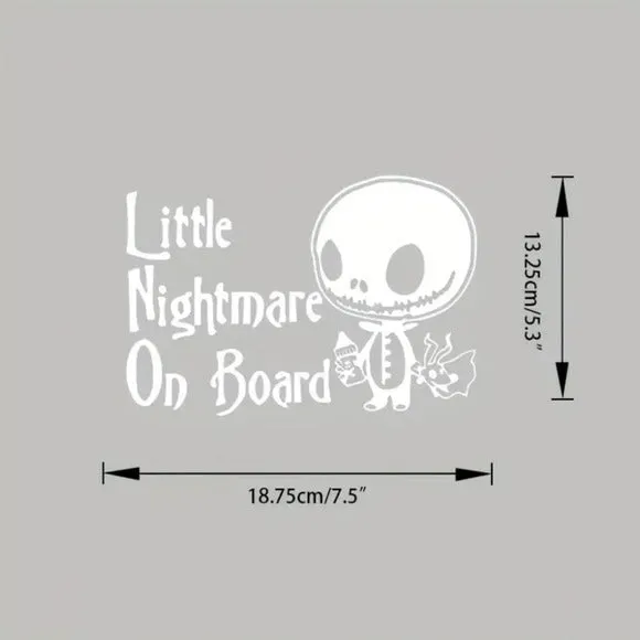 Vinyl Car Truck Window Decal Sticker | Little Nightmare On Board | White