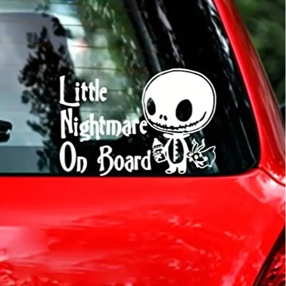 Vinyl Car Truck Window Decal Sticker | Little Nightmare On Board | White
