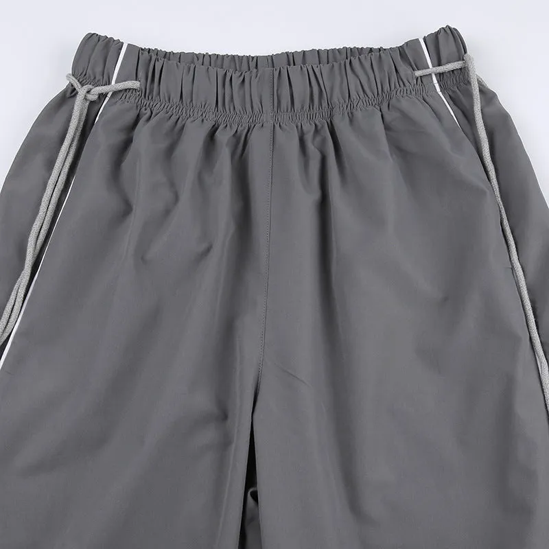 Wide-Leg Drawstring High-Waist Pants