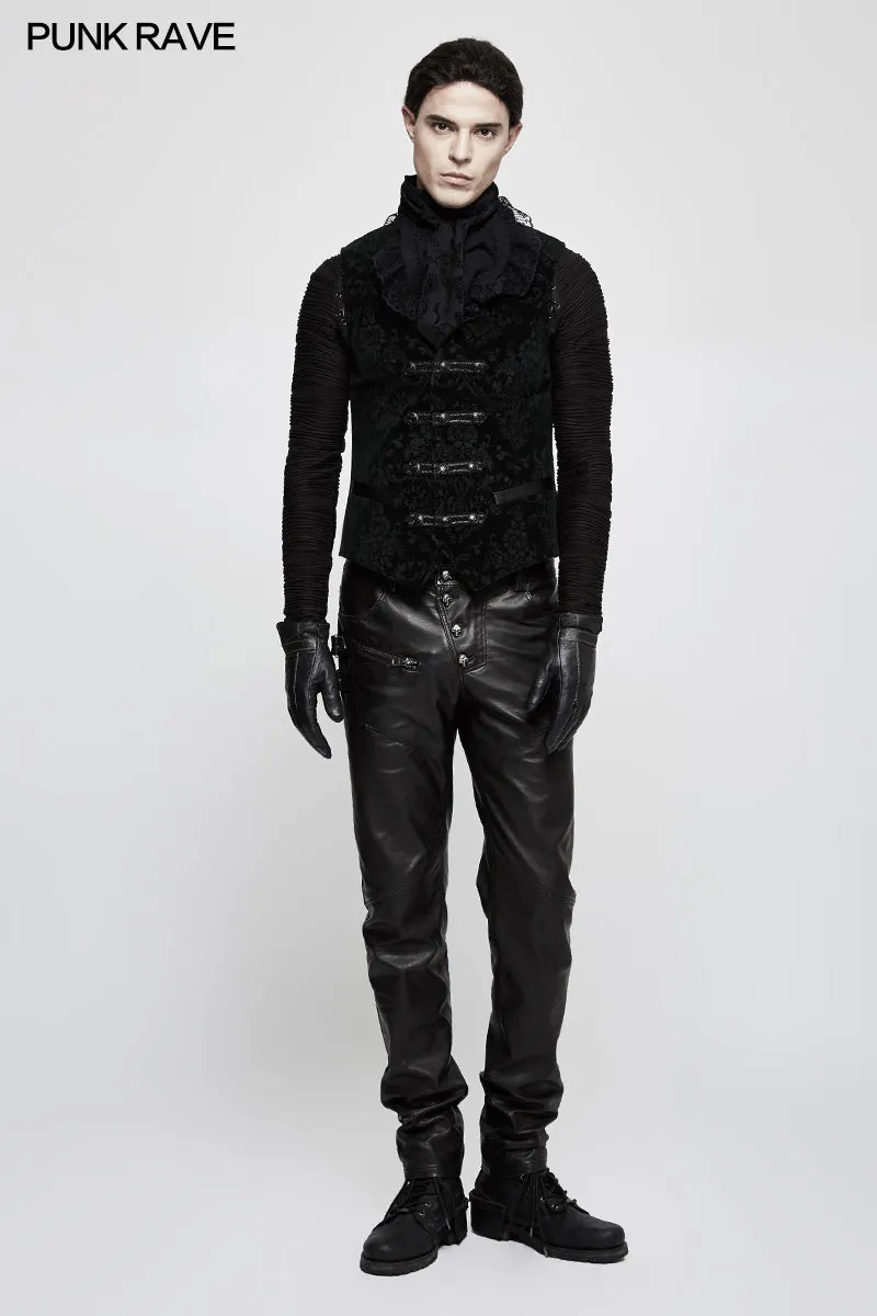 Y-813 High Quality Velvet Printing Gothic Vest For Men