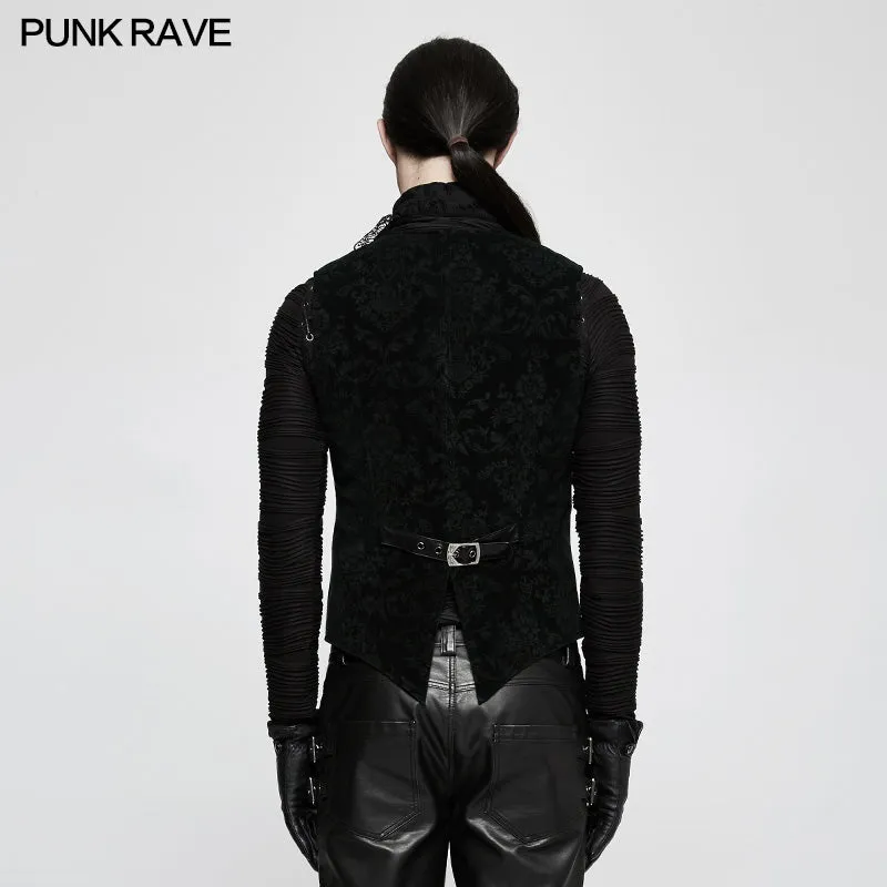Y-813 High Quality Velvet Printing Gothic Vest For Men