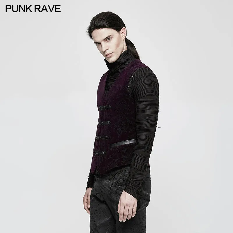 Y-813 High Quality Velvet Printing Gothic Vest For Men