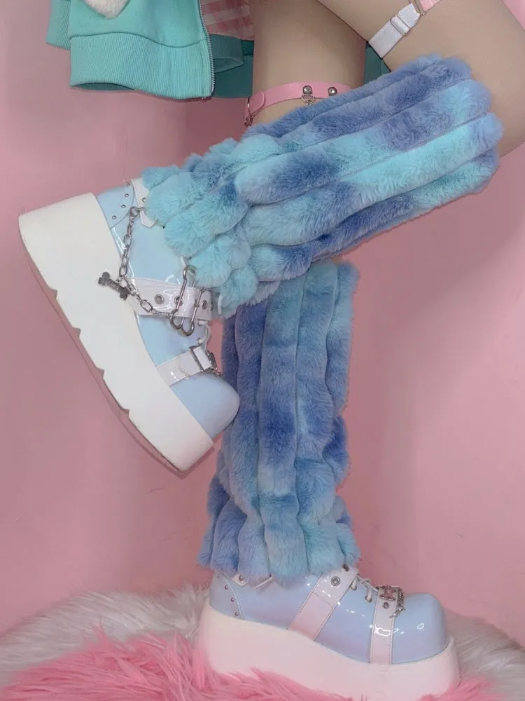 Y2K Gradient Pink/Blue Yume Kawaii Leg Warmers